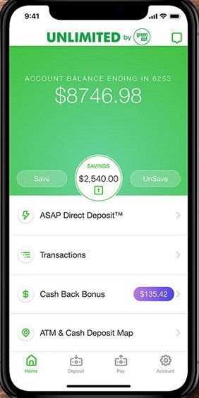 Green Dot Unlimited App Savings